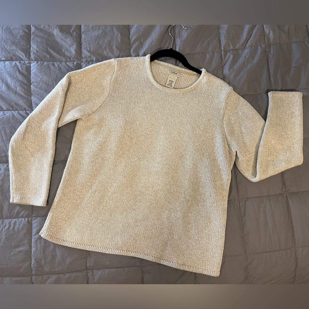 Thick beige LL Bean Sweater NWOT